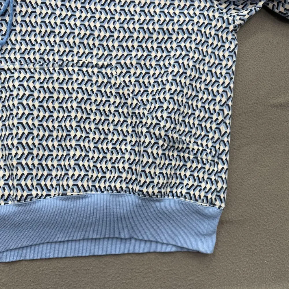 Nike‎ Hoodie Mens Medium Blue Geometric Logo Pullover Sweatshirt Cotton Blend